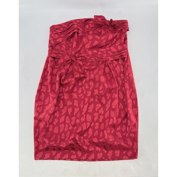 Torrid Plus Size Satin Red Jacquard Animal Print Strapless Mini Dress 16 Y2K - Picture 1 of 13